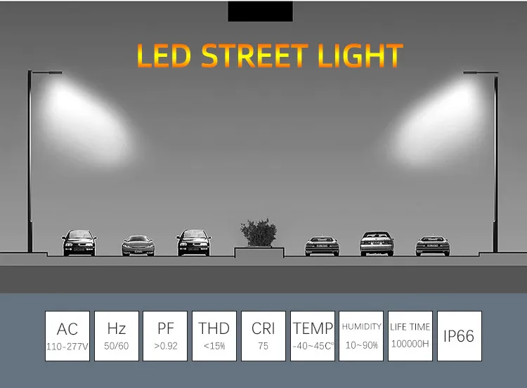 10 Year Warranty Road Street Lamp Lighting 50W/60W/80W/100W/120W/150W/200W Solar LED Street Light