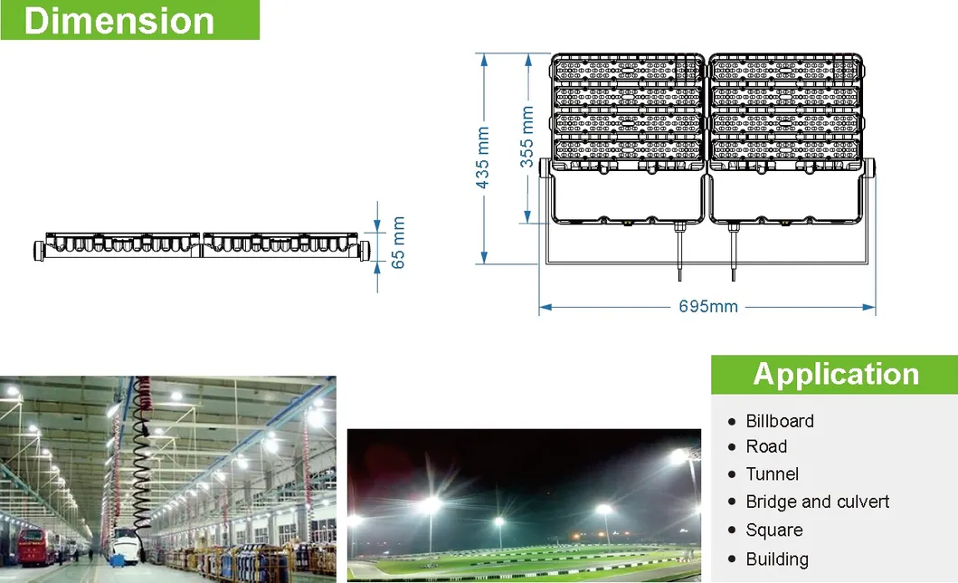 1000W 1500W HPS HID Metal Halide Lamp Replacement 300W 400W LED Floodlight