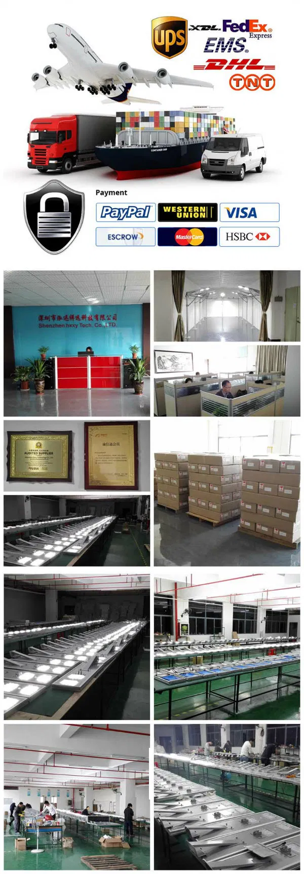 12V 40W Outdoor IP65 Integrated Garden Solar Panel LED Street Light