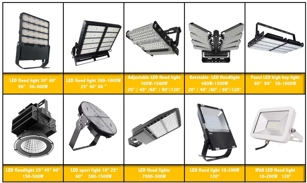 150lm/W 50W 150W 100W 400W 300W 200W LED Flood Lighting