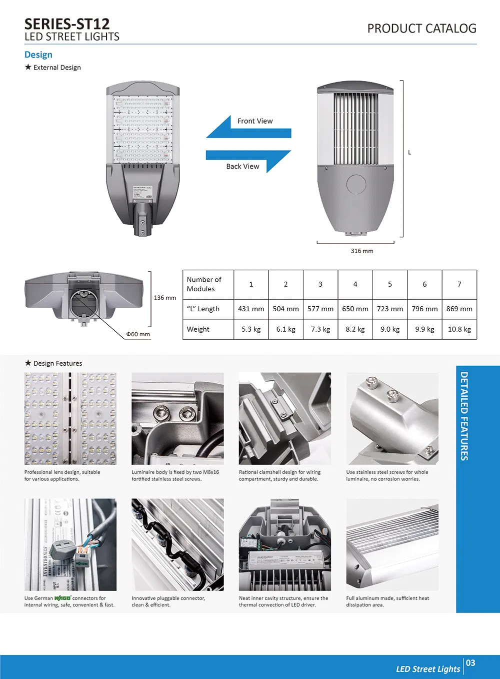 150W LED Street Light with High Lumen Efficiency