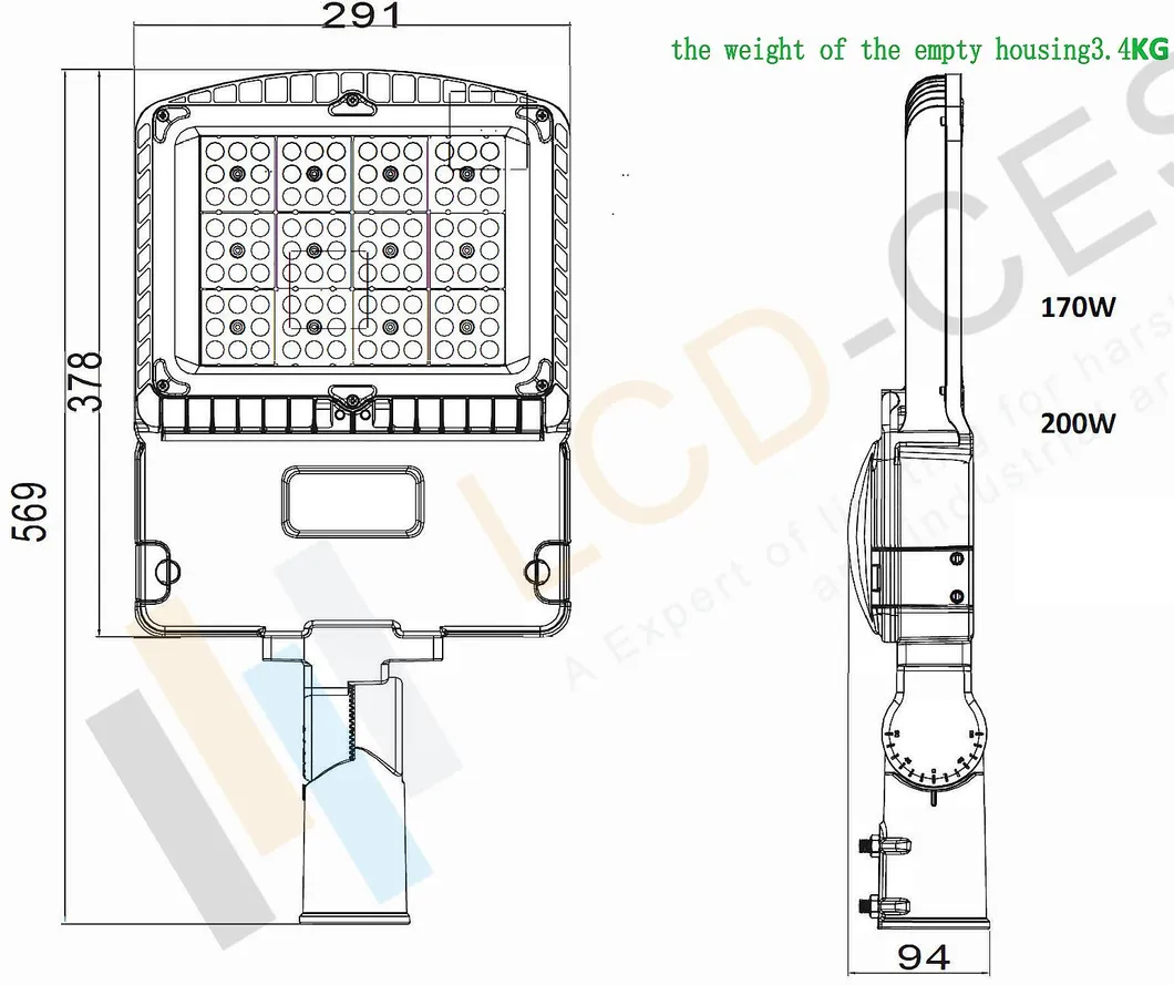 200 Watt LED Street Lights Parking Lot Lights - 28, 000 Lumen - 5000K Streetlights - Slip Fit Mount - Photocell Optional Street Light