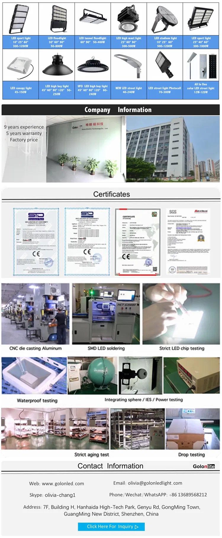 200W 300W 400W Indoor Outdoor LED Tennis Court Lighting