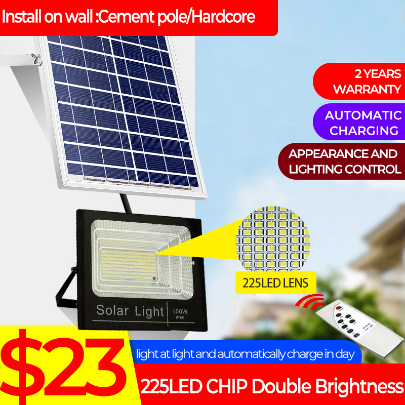 2021 IP67 Outdoor Energy Saving Wall Mounted Solar LED Flood Light 100watt