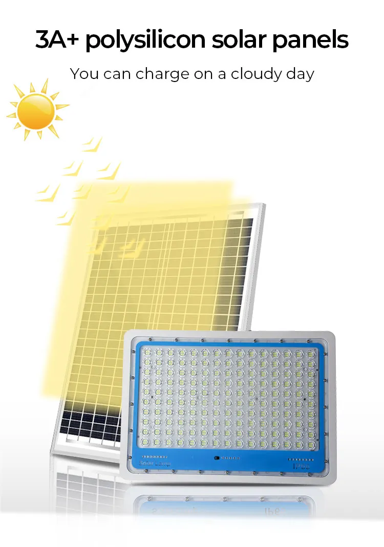 2021 Newest Design LED Flood Solar Lights IP66 Waterproof 300W Garden Light