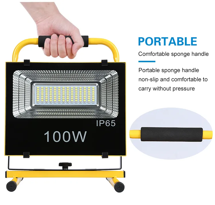 300W LED Portable Flood Light with Rechargeable Battery