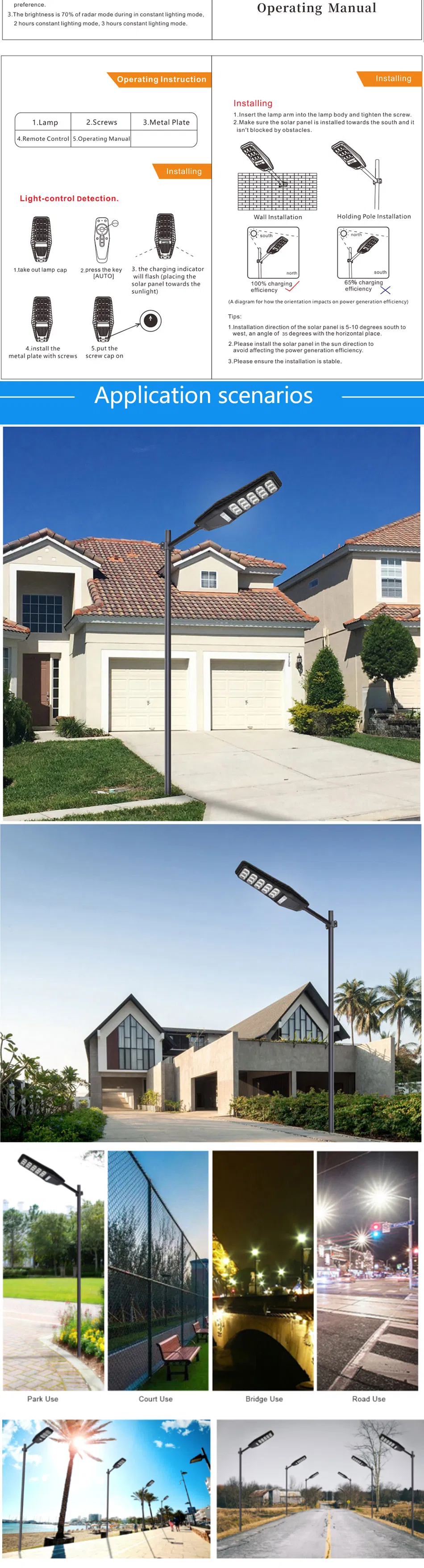 300W LED Solar Street Light Outdoor Floodlight Solar Lamp Garden Light Waterproof IP65 Motion Sensor Streetlight