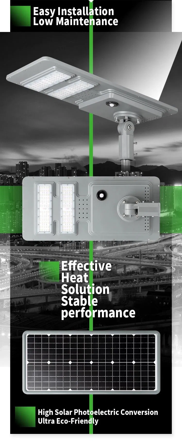 3years Warranty 50, 000 Hours High Brightness 40W 60W 120W 180W Aluminium Garden Outdoor Waterproof IP65 All in One Smart LED Solar Street Light CS-Ytld2