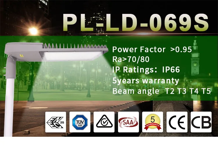 5 Years Warranty 2700K-6500K Meanwell Driver SMD 120W Outdoor IP66 Ik10 LED Lamp LED Street Light