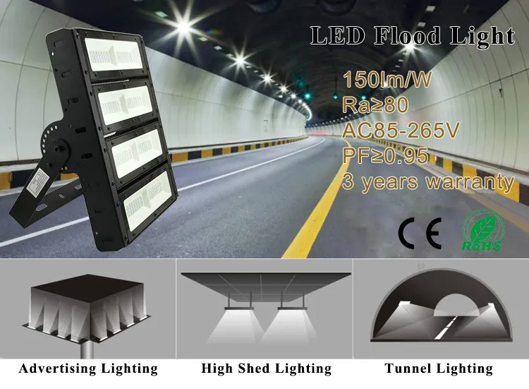 85-277V Outdoor Garden Lamp 100W 150W 200W 250W 300W 500W LED Road Street Flood Light Yard Security Lighting