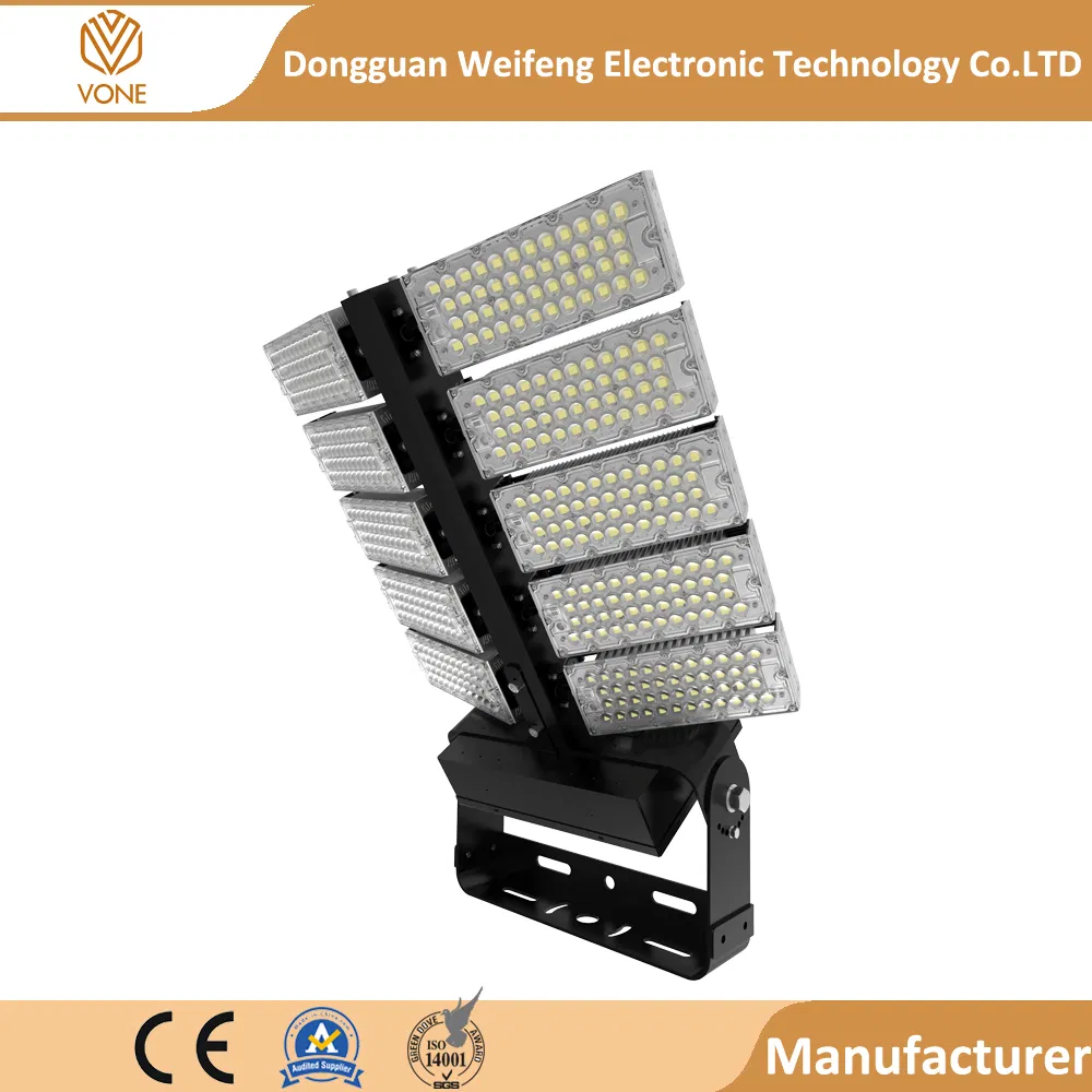 Aluminum Profile LED High Power Flood Light for Commercial Area Parking Lot Tennis Court with Bird Control