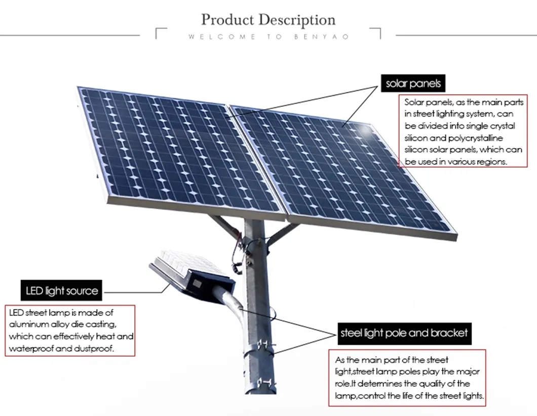 China Manufacturer Ce Certificates Solar Power Street Lamp Post Outdoor Luminaries