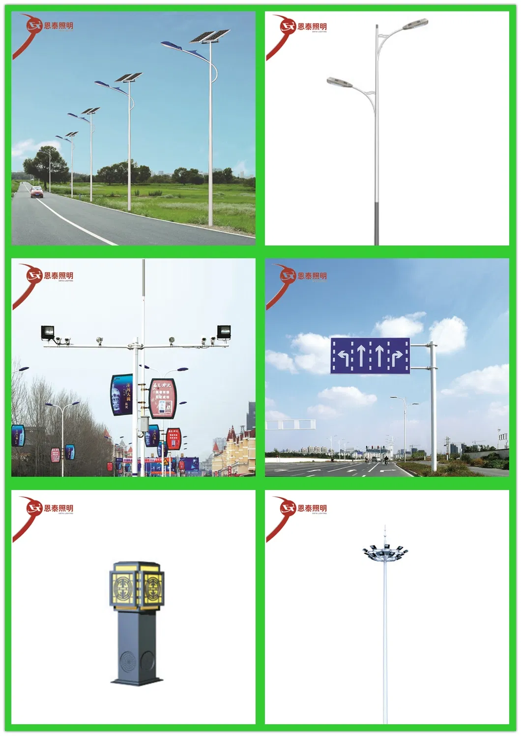 China Manufacturer Ce Certificates Solar Power Street Lamp Post Outdoor Luminaries