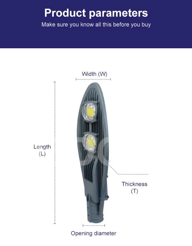COB 150W 200W for Road Street High Lumen LED Street Lights