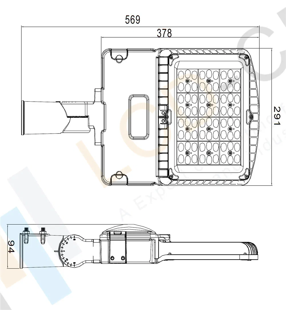 Compact Lightweight General Purpose LED Area Streetlight 50W 100W 150W 200W 300W Outdoor Street Light Daylight Sensor LED Streetlights 10kv SPD PLC Dimmer