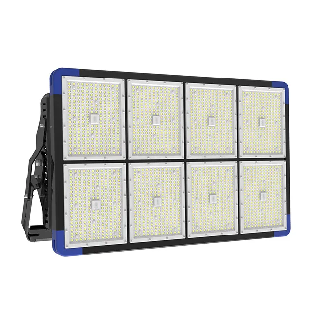 Customizable 1440W 201600lumens IP66 Waterproof Outdoor LED Floodlight for Large Area Sports Field Car Racing Tracks Golf Skate Park Logistic Center Plant
