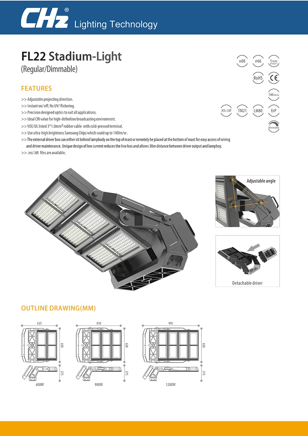 Die Cast Aluminum LED Flood Light Garden Light Waterproof Housing