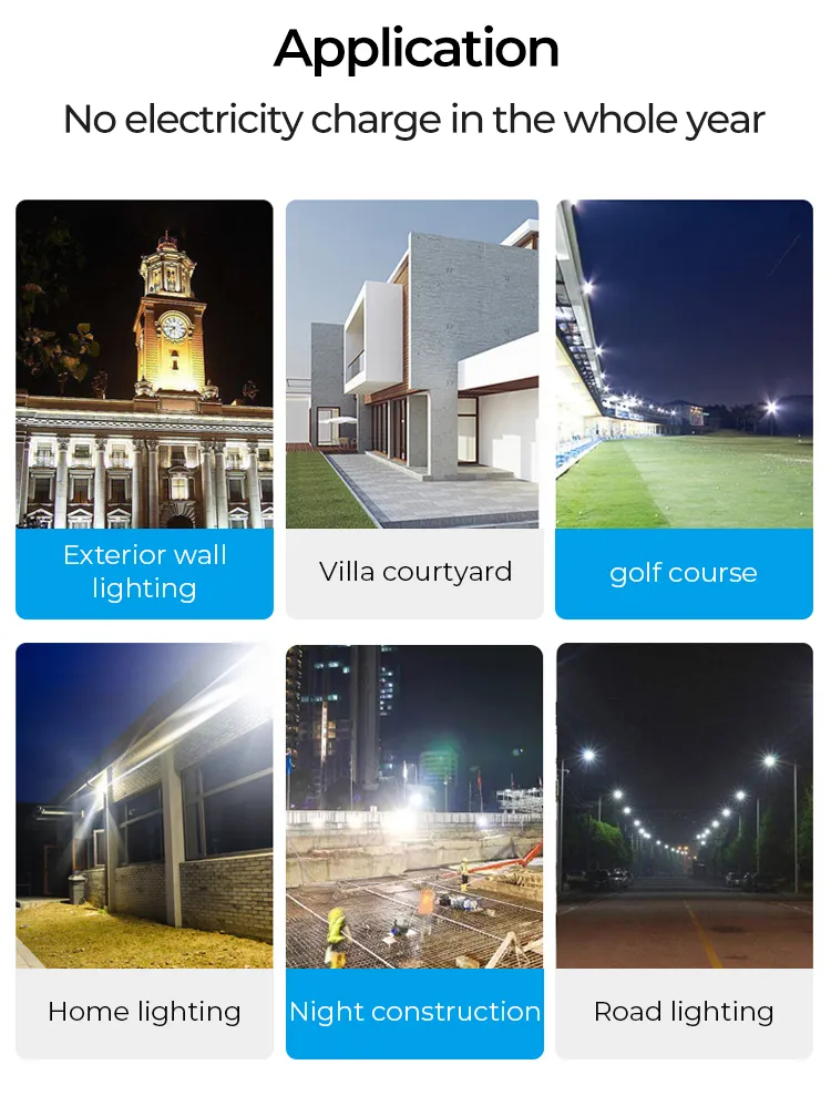 Factory OEM ODM Popular 300W LED Solar Light Heat Resisting Waterproof IP65 Emergency Light Solar Lights