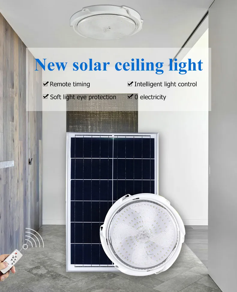 Fadi Solar Hot Selling 200W 300W Indoor Solar Power Ceiling Light High Lumen 2 Years Warranty Solar Light for Ceiling