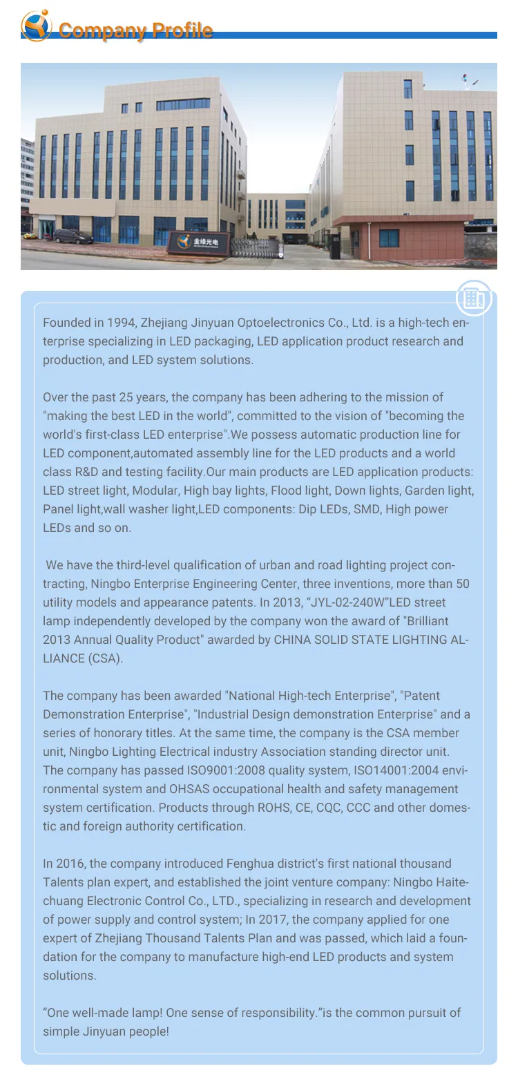 High Light Efficiency Jy05lb 3 Modules 120-240W IP66 LED Street Light