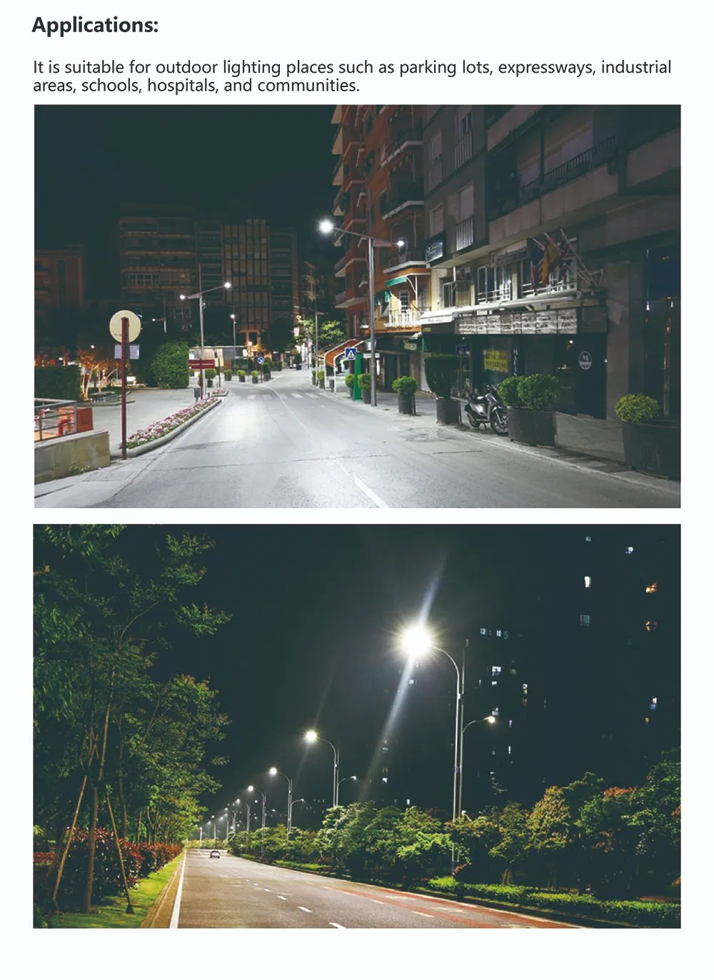 High Power LED Street Light 30W to 250W for Road Lighting