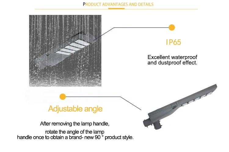 Ik09 IP66 100W 150W 200W 250W 300W LED Streetlight Aluminum LED SMD Street Lights