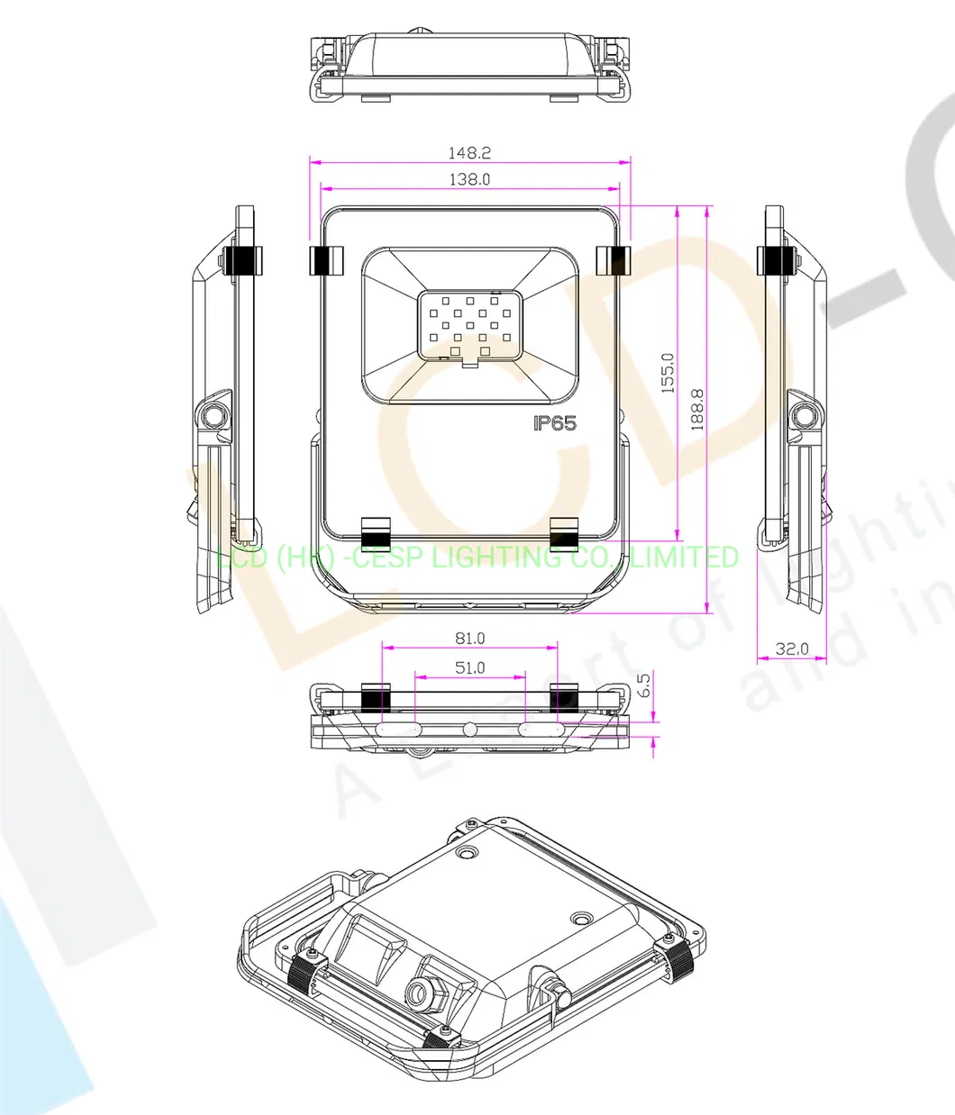 IP65 Water Proof LED Flood Lighting 120 Degree Beam Angle LED Street Light 20W with UL TUV CE RoHS Certificates 220V 60Hz 4000K Outdoor Light Factory in China