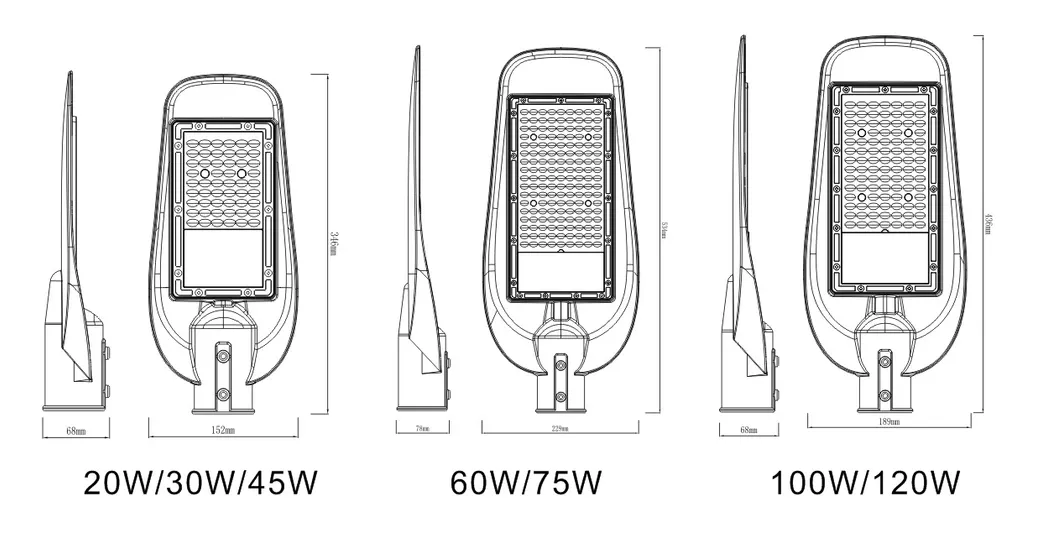 LED 20W Streetlight Beammax BCS AC Power Dob Solution Aluminum Shell Street Lighting Road Lamp 3 Years Warranty CE