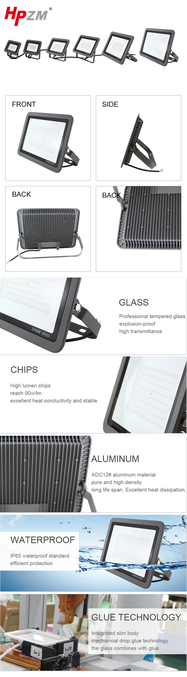 LED Flood Light 10W 30W 50W 100W 200W 300W SMD