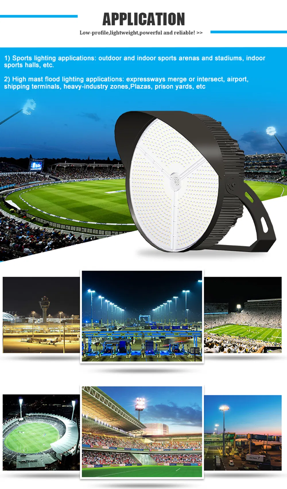LED Flood Lighting Arena Stadium Sports Light with Dlc UL Ce CB ENEC Eac SAA PSE Nom (300W 400W 500W 600W 750W 950W 1200W)