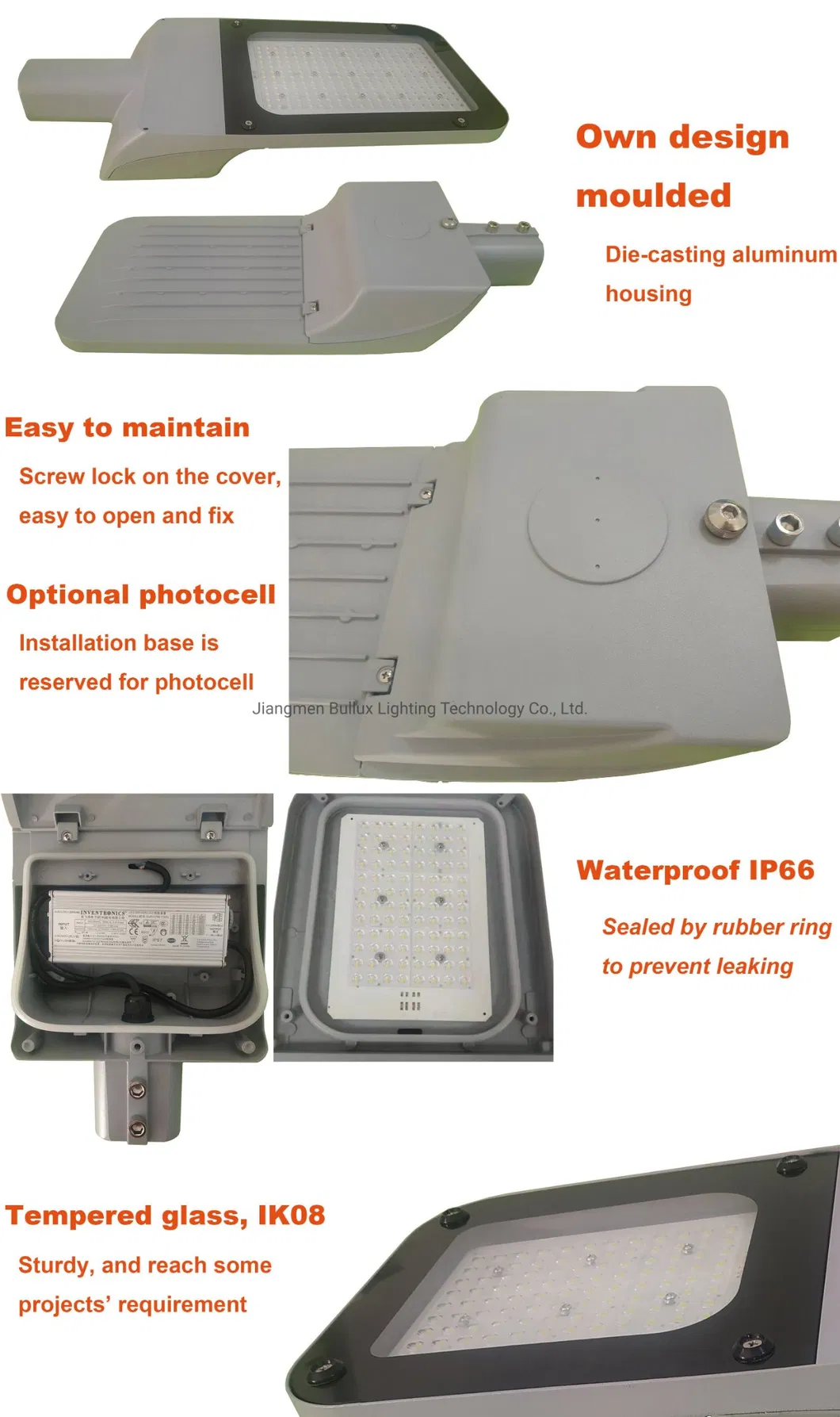New Release 150W IP66 Ik08 Own Mould Tempered Glass LED Street Lamp, LED Street Light