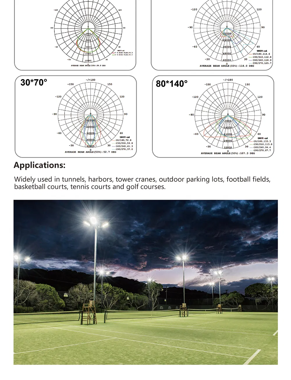 Newest Stadium Lighting Floodlight with 300W Universal Adjustment Floodlight
