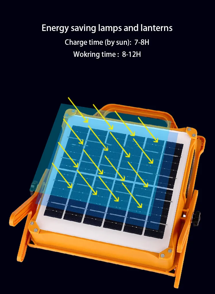 Outdoor Portable 100W Flood Solar Lights Low Factory Price IP65 Waterproof LED Lighting and Circuitry Design Garden Light