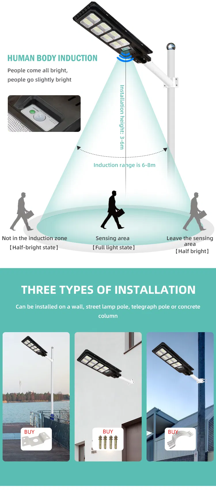 Solar LED Street Light Road Light All in One Streetlight