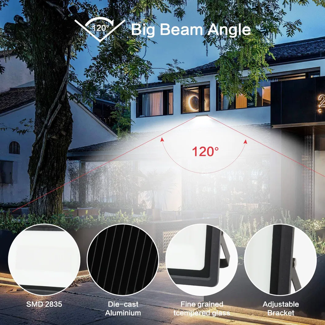 Super Bright 50W LED Lights with Wide Angle Illumination; 18000lm 6500K, Adjustable Handle, IP65 Waterproof Outdoor Security Flood Lamps for Garden