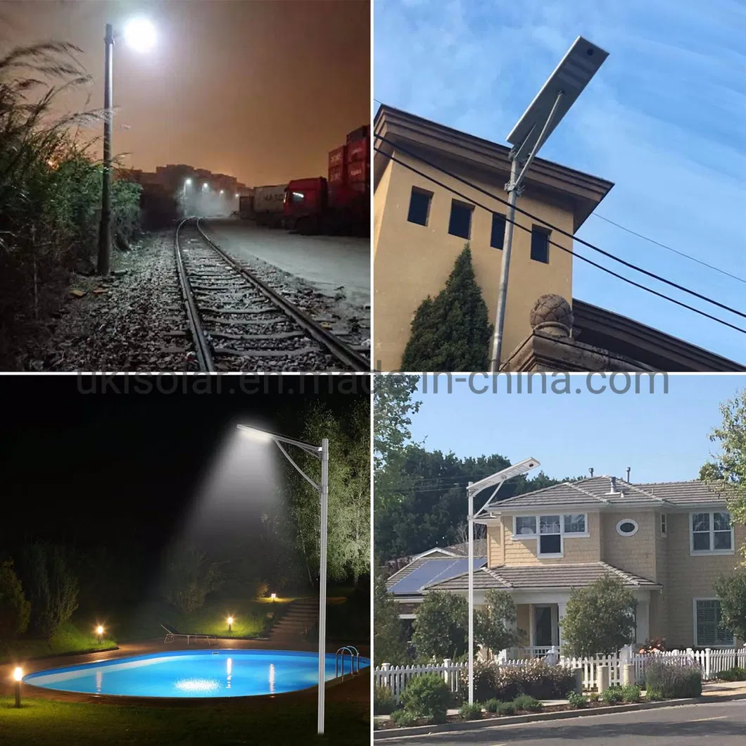 Ukisolar 2021 New Design Remote Control Outdoor Waterproof High Lumen 30W 60W 80W 100W LED Street Light Solar LED Lamp with CE RoHS FCC ISO