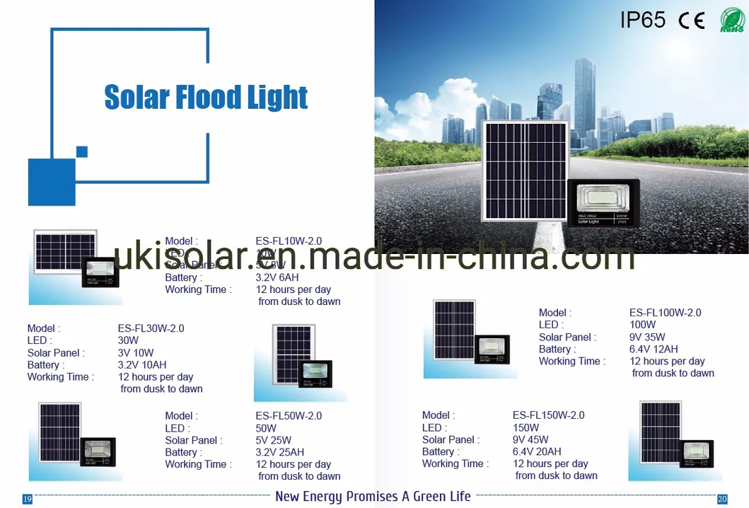 Ukisolar Outdoor Portable Emergency Work Light 50W 100W 150W 200W Rechargeable LED Flood Light